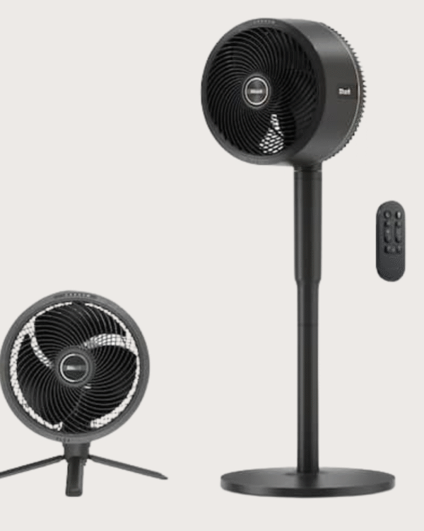 FlexBreeze 13in. Portable 5 Fan Speeds Pedestal Fan in Dark Grey with Up to 24 hours of Cordless Runtime